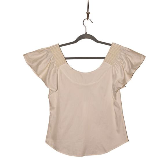 DIANE VON FURSTENBERG NEW $298 Scoop Neck Pleated Shoulder Blouse Size 6 - Picture 2 of 4